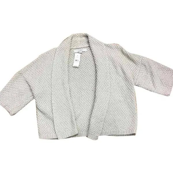 LOFT Womens Sweater Size Small Gold Sparkle Beige Silver Cardigan Ann Taylor NEW - Image 2