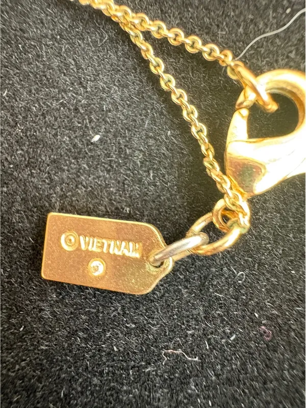 Coach Gold Tone Flower Pendant Necklace with Pearl Accent - Image 5