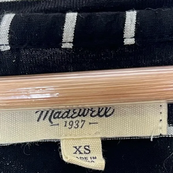Madewell Women Black White Stripe Midi Stretch Tank Dress Sz XS Viscose Coastal - Image 3