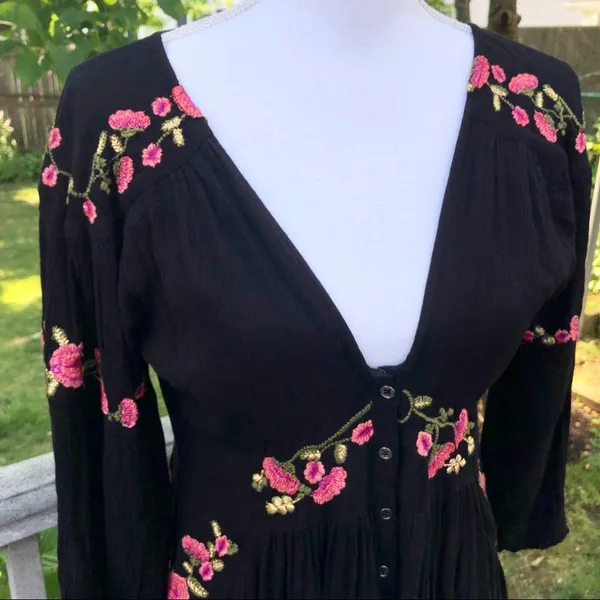 Free People Day Glow Embroidered Midi Dress - Image 6
