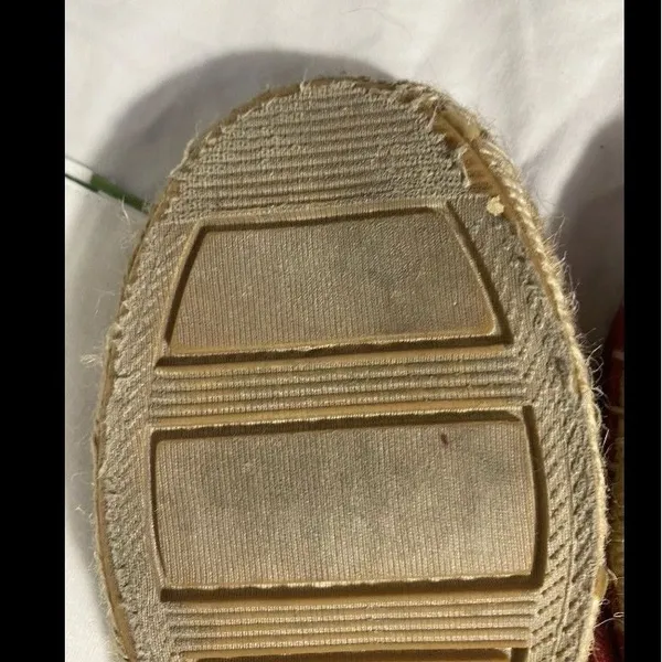 Steve Madden Red Espadrille Flats Womens Size 8 Slip On Canvas Shoes Preowned - Image 9