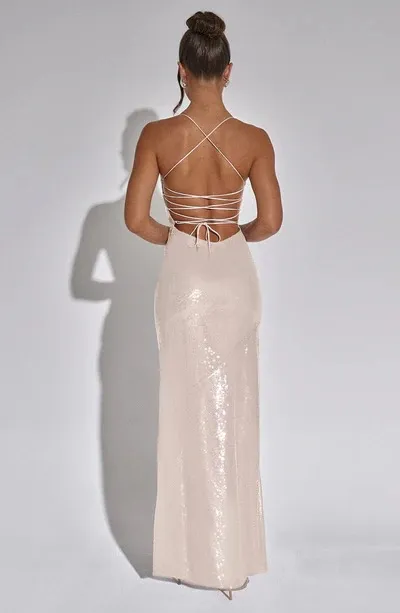 Babyboo Beige Sequin Prom Dress - Image 2