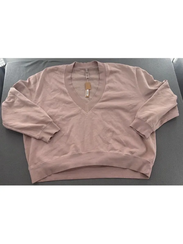SKIMS V-Neck Oversized Sweater in Dusty Rose NWT SIZE M (GAR) light fawn - Image 2