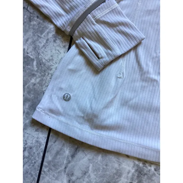 Lululemon Ribbed Long Sleeve Running Top Lavender Thumbholes Size 6 - Image 7