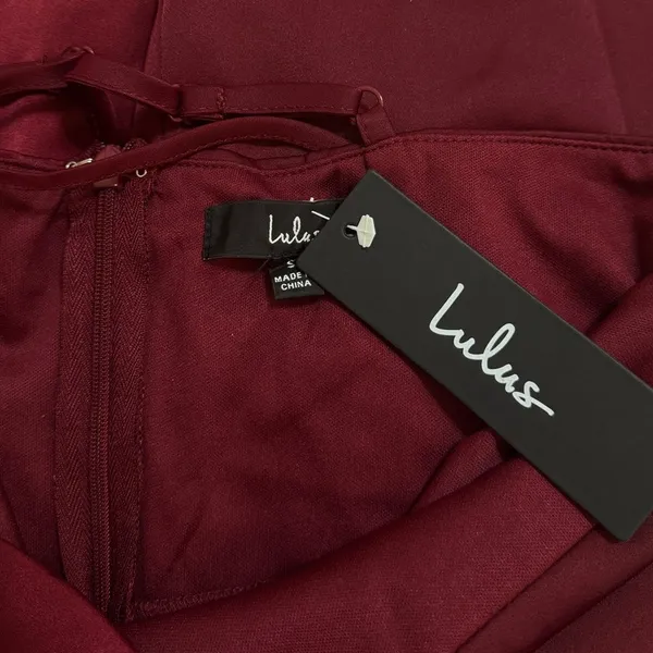 Lulus Moments of Beauty Plum Purple Satin Cowl Neck Tulip Maxi Dress size S NWT - Image 3