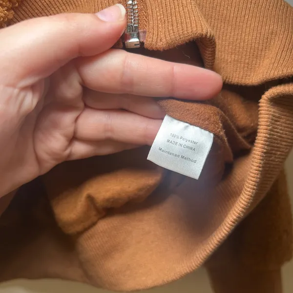 Mirol Womens Teddy Fleece Zip Up Bomber Jacket Brown Caramel Size Medium neutral - Image 4