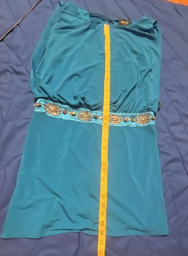 Laundry by Shelli Segal Electric Blue Beaded Waist Mini Dress - Image 7