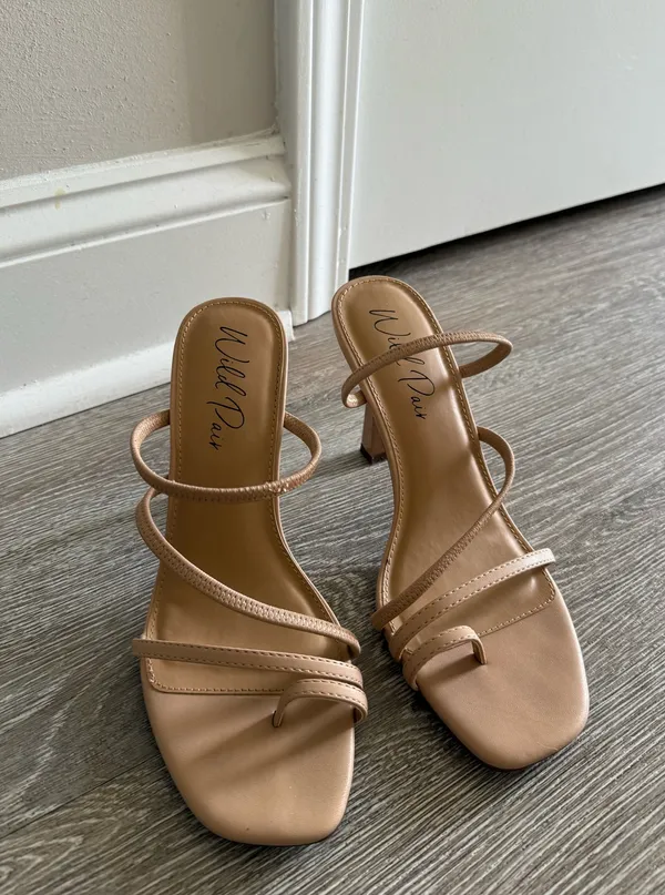 Wild Pair Nude Strappy Heels - Image 6