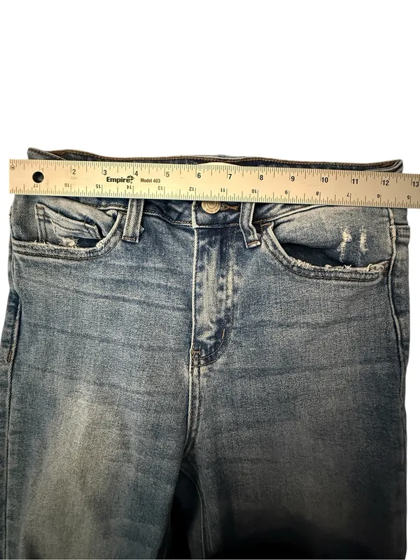 Vervet High Rise Straight Jeans Distressed Knee Raw Hem Women’s Size 26 - Image 9