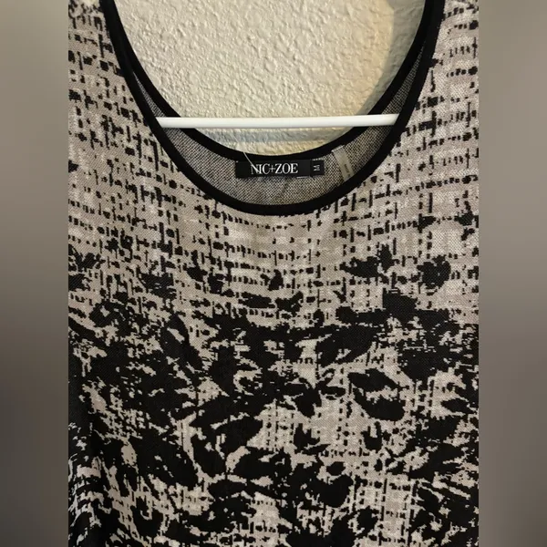 NIC+ZOE Black and White Long Sleeve Dress - Image 2