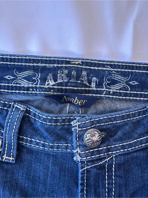 Ariat Dark Blue Bootcut Jeans with Contrast Stitching - Image 3