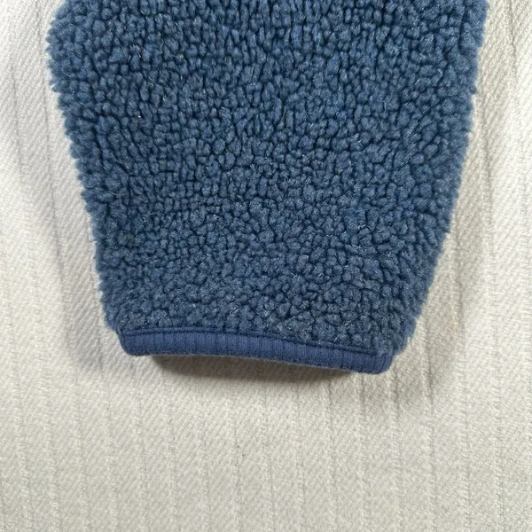 VTG Liz Claiborne Fleece Pullover Sweater Womens XL Blue Henley Snap Fuzzy Cozy - Image 9