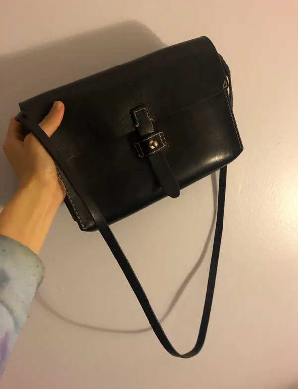 Madewell Black Leather Satchel Purse - Image 2