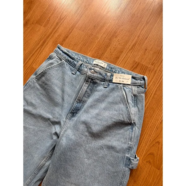 Abercrombie & Fitch 90s Relaxed Carpenter Jean High Rise Size 12 - Image 5