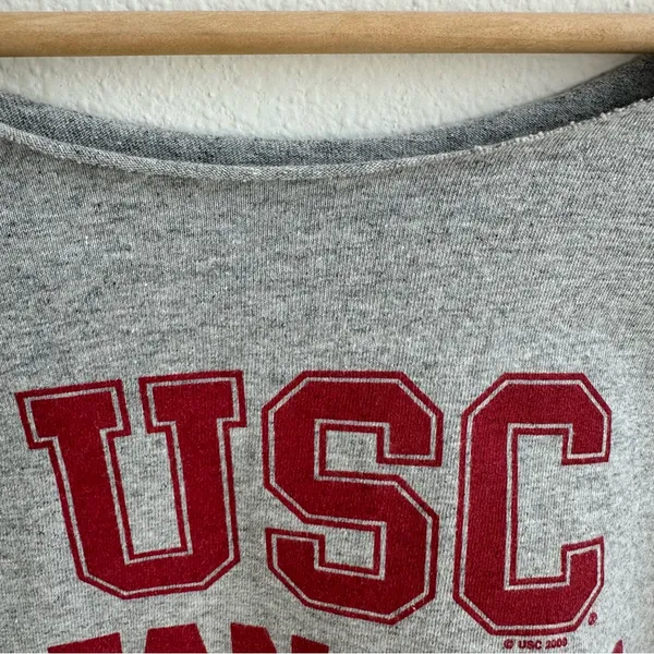 USC Fanatic Gray Off the Shoulder Crop Top Size L - Image 3