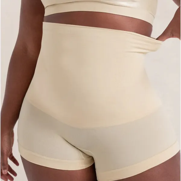 Shapermint Beige Chai Medium High Waisted Shaper Boyshort 18437 Shapewear Light - Image 2