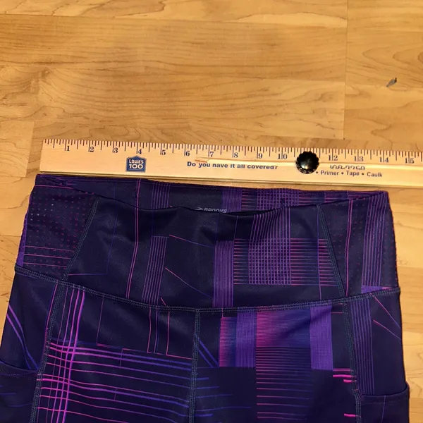 Brooks Women's Running Leggings Purple Geometric Activewear Size L No drawstring - Image 8