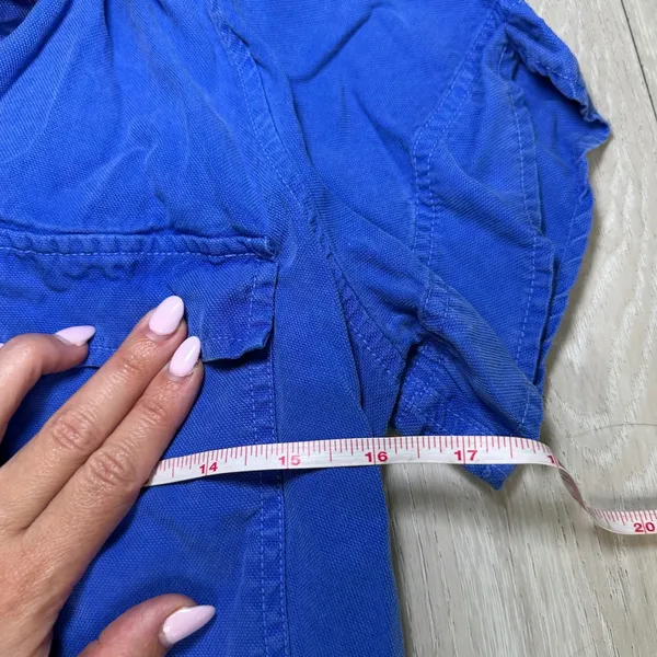 J. Crew Factory Drapey Oxford mini collared blue button down‎ mini dress 8 - Image 5