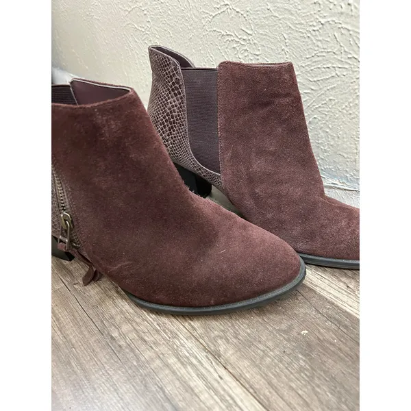 Vionic Anne Suede Ankle Boots Size 10 Brown Preppy Heeled Booties - Image 5