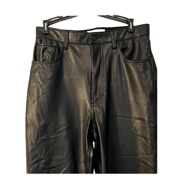 Abercrombie & Fitch Pants Womens Size 10 Black Faux Leather Curve Love High Rise - Image 7