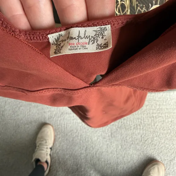 Free People Rust Deep V Cap-Sleeve Camisole - Image 2