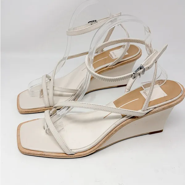 Dolce Vita Gemini Ivory Leather Strappy Wedge Heel Sandals NEW Size 10 MSRP $130 - Image 2