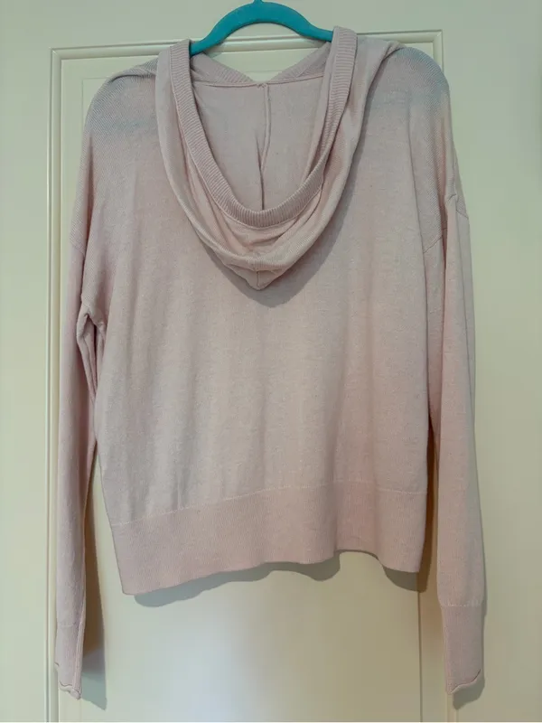 Lucky Brand Soft Blush Pink Knit Hoodie Pullover Size S - Image 2