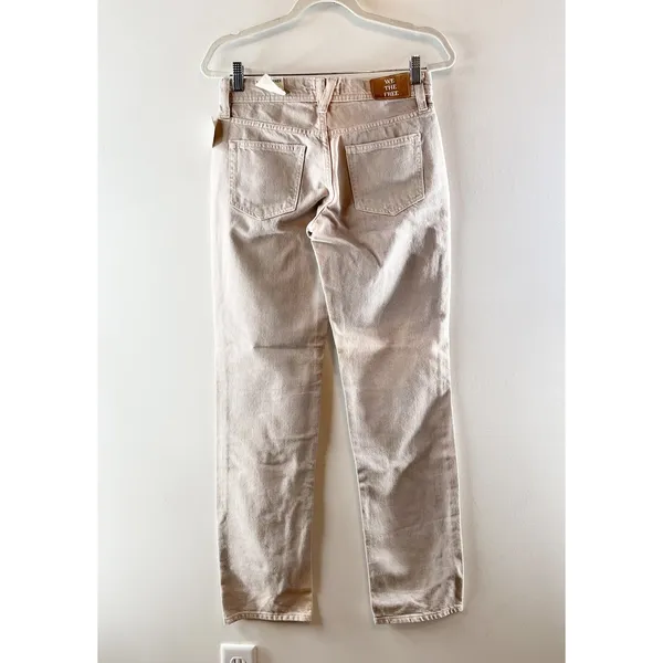 Free People We The Free Shelby Low-Rise Boyfriend Jeans Ocean Pearl Tan 26 - Image 6