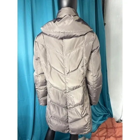 Lauren‎ Ralph Lauren Womens Taupe Down Filled Puffer Toggle Parka Coat Large - Image 4