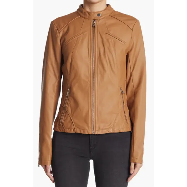 Guess Faux Leather Racer Jacket Size XS‎ - Image 5