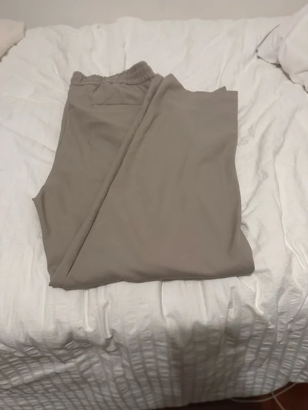 ZARA men,s Taupe Solid Jogger Pants Pockets Drawstring Elastic Waist XL - Image 5