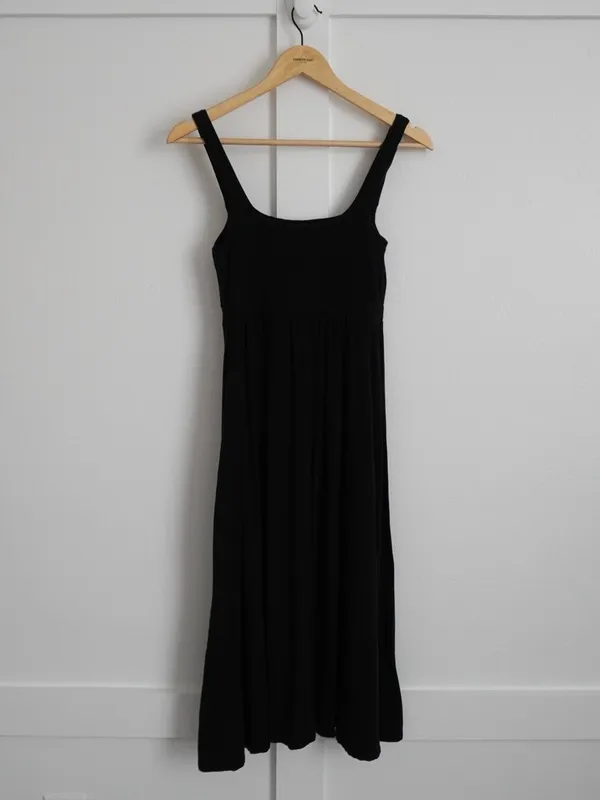 Aritzia Black Square Neck Midi Dress - Image 3
