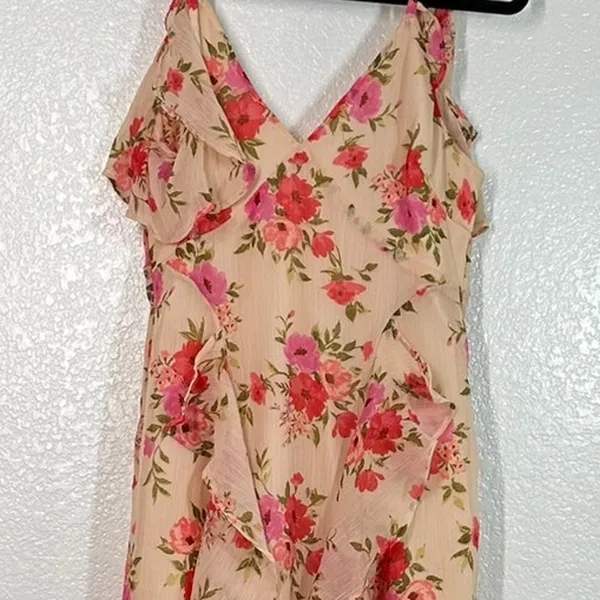 NWT Old Navy Floral Ruffle Maxi Dress Chiffon Wedding Guest Cottage Core Flowey - Image 7