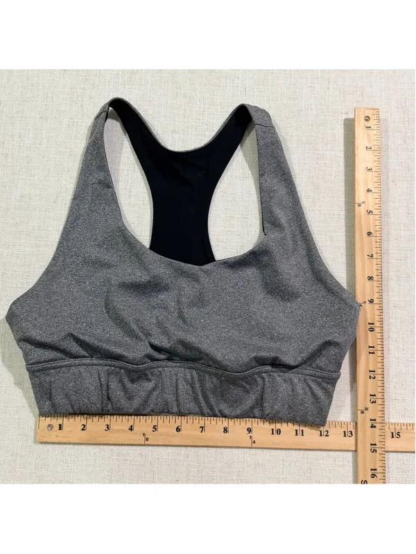 Activ8 Women’s XL Sports Bra Gray Racerback Athletic Workout Stretch Activewear - Image 2