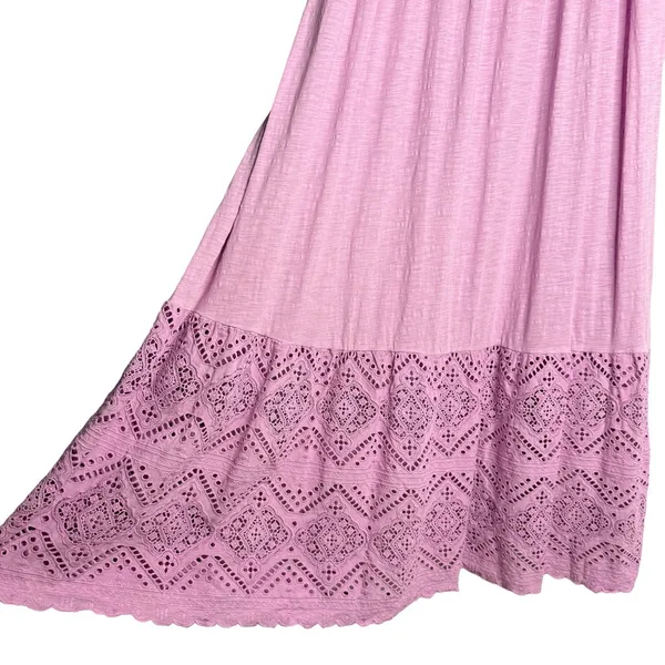 Lucky‎ Brand Maxi Dress Medium 100% Cotton Eyelet Sundress Sleeveless Smocked - Image 7