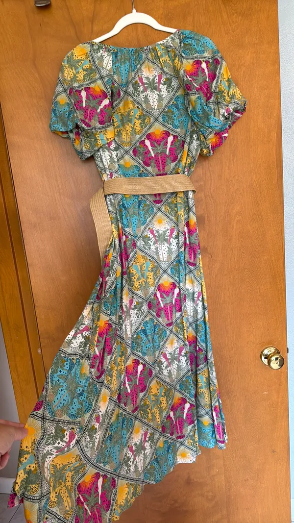 Loft Tropical Maxi Dress with Belt Maxi 10 - Image 3
