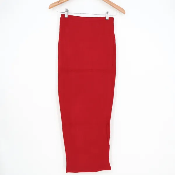 Naked Wardrobe Red Bodycon Maxi Skirt High Waisted Size M - Image 2