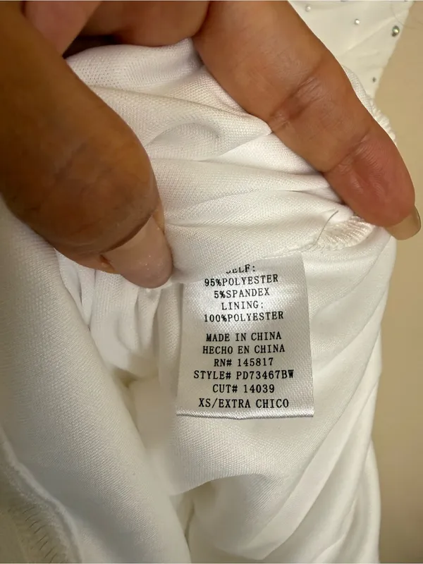 Windsor White Rhinestone Ruched Off Shoulder Bodycon Midi Dress XS NWT Holiday - Image 7