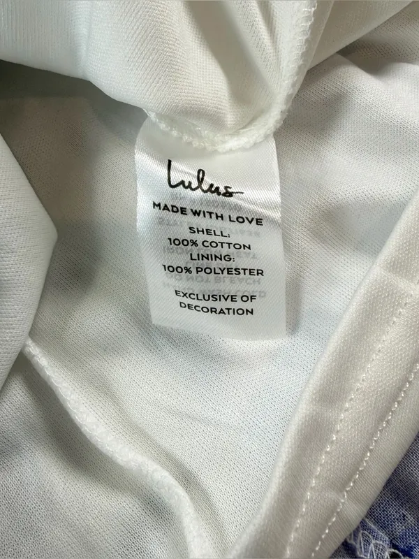 NWT Lulus Lovely White Blue Floral Print 100% Cotton Midi Dress Women's Size XL - Image 13