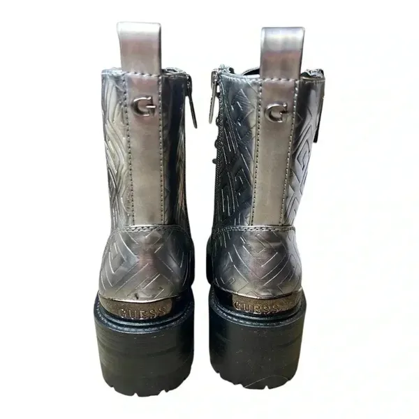 🆕Guess Fearne Pewter Combat Boots & Box - Image 6