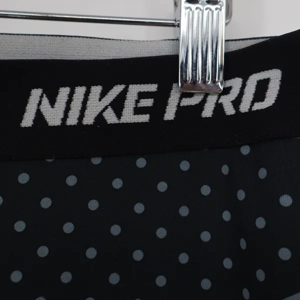 Nike Pro Dri-FIT Grey Black Geometric Patchwork Cropped Leggings Womens Medium - Image 3