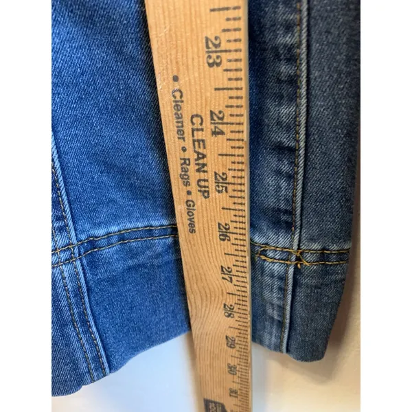 Sincerely Jules Women’s Denim Overalls Sincerely Wide Style Retro Leg Side Zipper Blue Size S - Image 7