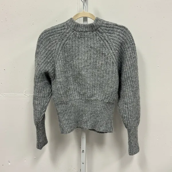 Zara Gray Marl Alpaca Wool Blend Chunky Knit Cropped Cardigan 9598/151 - Image 3