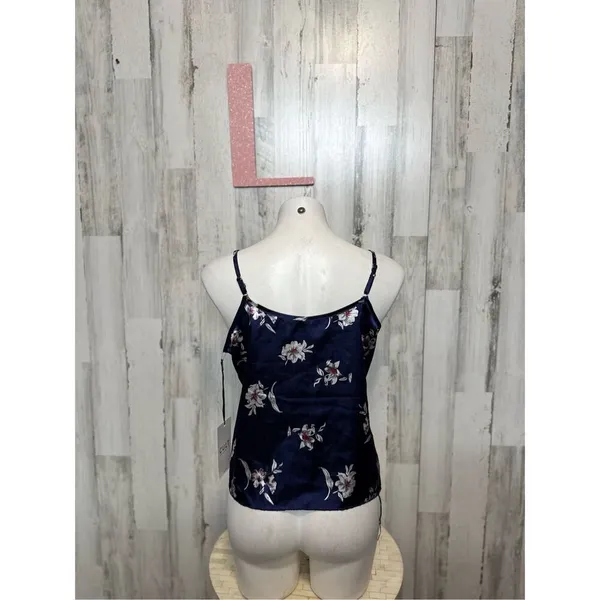 Floral silk tank top size large Blue - Image 2