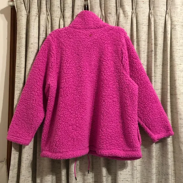 Lane Bryant Livi Active Hot Pink Sherpa Quarter Zip Pullover - Image 7