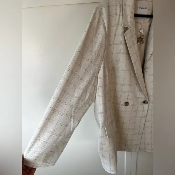 Madewell Women’s NWT Plus‎ Caldwell Double-Breasted Blazer Ghent Plaid Size 4X - Image 4