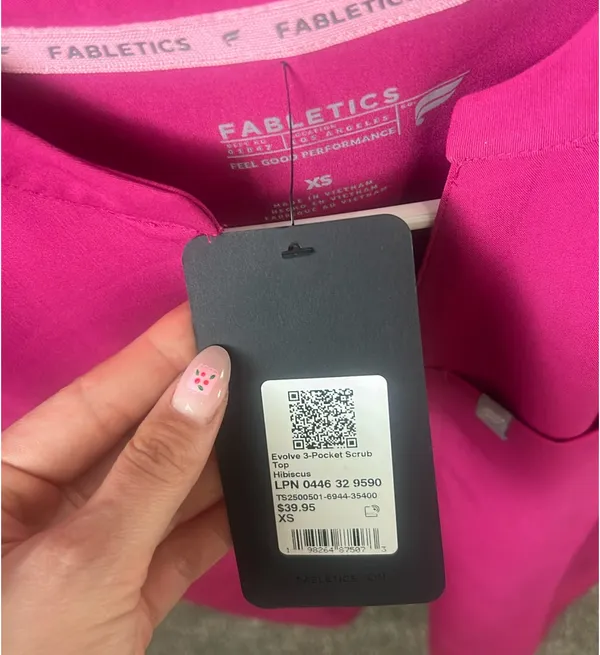 XS Pink Fabletics Scrub Top - Image 5