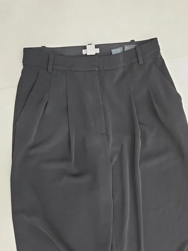 H&M Black Wide Leg High Rise Women's Trousers Size 10 - Image 3