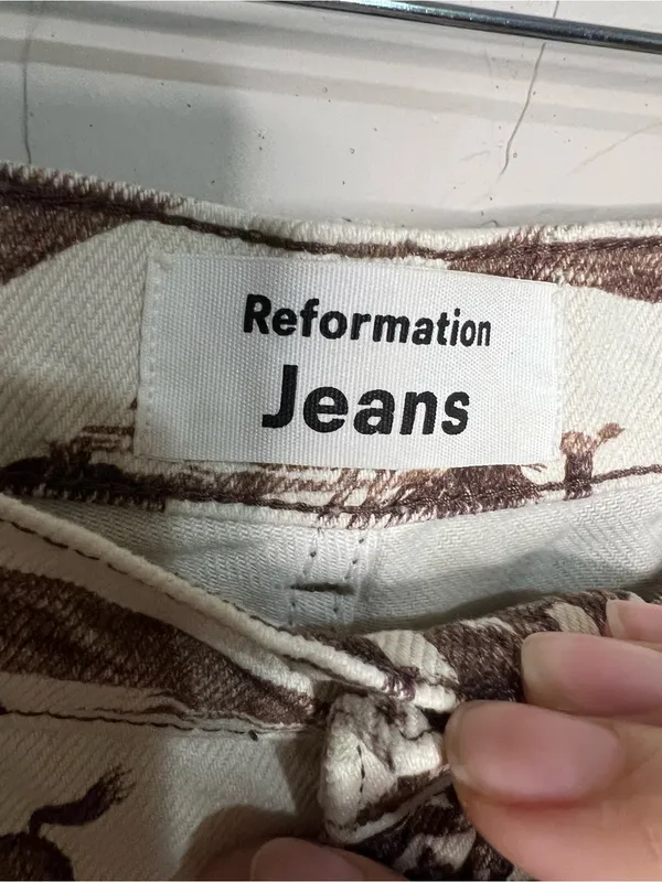 Reformation Sonora Desert Sand‎ Western Cowboy Brown High Rise Straight Jeans - Image 7
