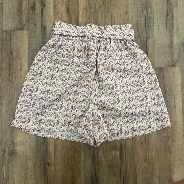ZARA Printed High Waisted Paper Bag Shorts - Image 9